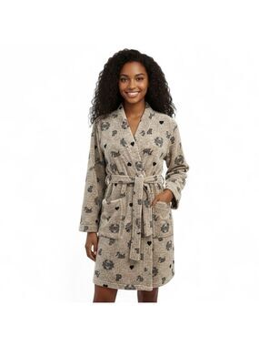 Victoria’s Secret PINK Super Soft Logo Robe – Gray XS